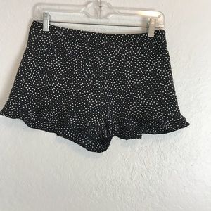 Zara black and white polka dot shorts